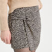 Jupe-short droite effet noué noir femme