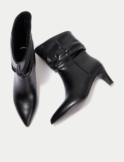 Bottes aspect daim noir femme