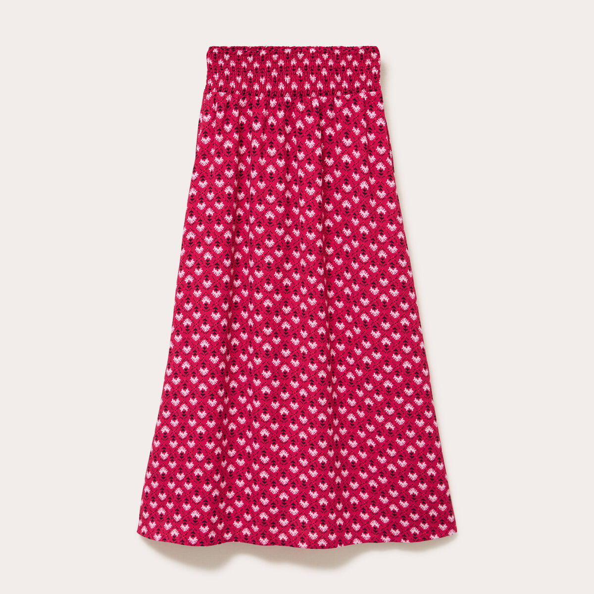 Jupe longue fluide rose cerise femme