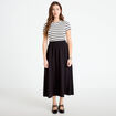Robe longue &eacute;vas&eacute;e bi-mati&egrave;re noir femme