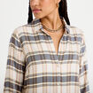 Chemise manches longues bleu femme