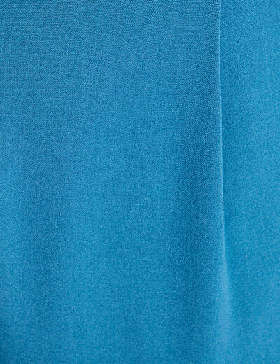 Pantalon city large cargo bleu pétrole femme