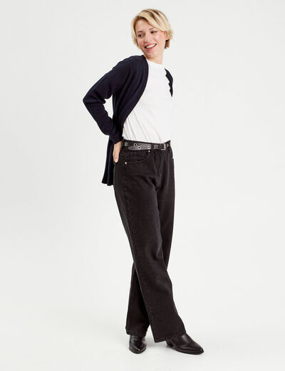 Gilet manches longues bleu marine femme