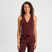 Veston sans manches prune femme