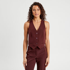 Veston sans manches prune femme