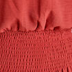 Blouse smock&eacute;e manches courtes vieux rose femme