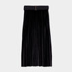 Jupe longue pliss&eacute;e velours noir femme
