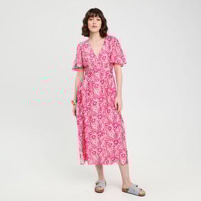 robe longue evasee rose fushia femme Robe longue évasée rose fushia femme