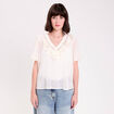 Blouse manches courtes ecru femme