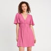 Robe évasée avec fronces vieux rose femme