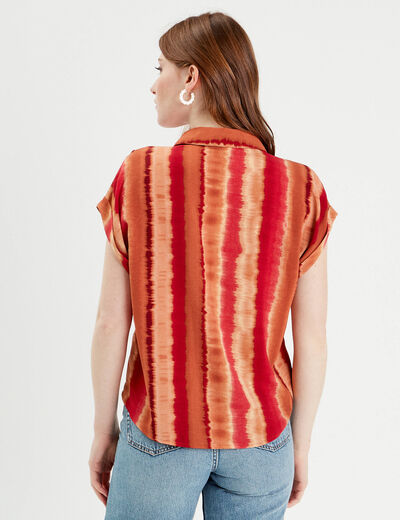 Chemise manches courtes rouge femme