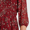 Robe évasée manches 3/4 bordeaux femme