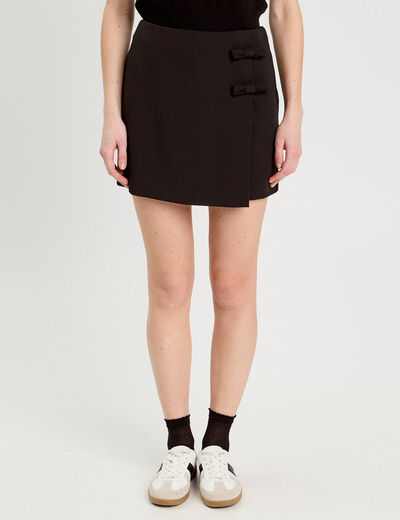 Jupe-short droite noir femme
