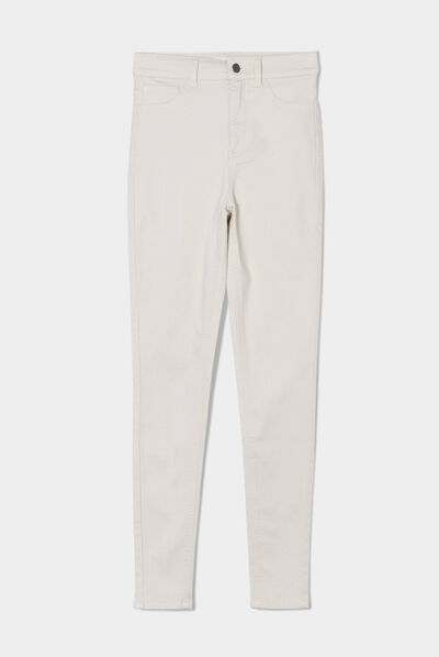 Jeans skinny intérieur gratté chaud sable femme