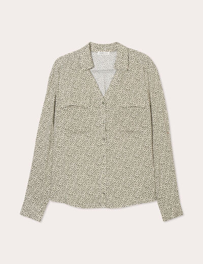 Chemise manches longues vert olive femme