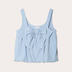 Débardeur effet boule et noeud bleu clair femme