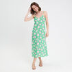 Robe évasée 3/4 col bénitier vert fluo femme
