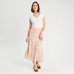 Jupe longue évasée rose pastel femme