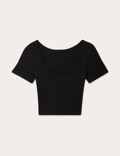 T-shirt manches courtes noir femme