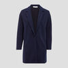 Manteau droit manches longues bleu marine femme