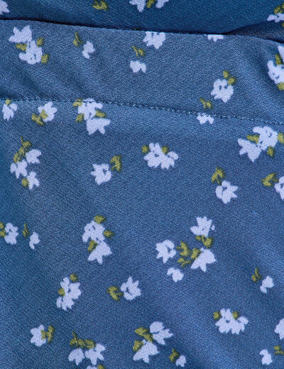 Blouse dos ouvert bleu foncé femme