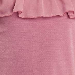 Blouse volants vieux rose femme