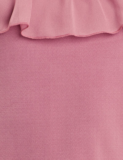 Blouse volants vieux rose femme