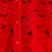 Blouse droite col v en dentelle rouge femme