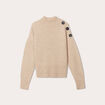 Pull col montant ecru femme