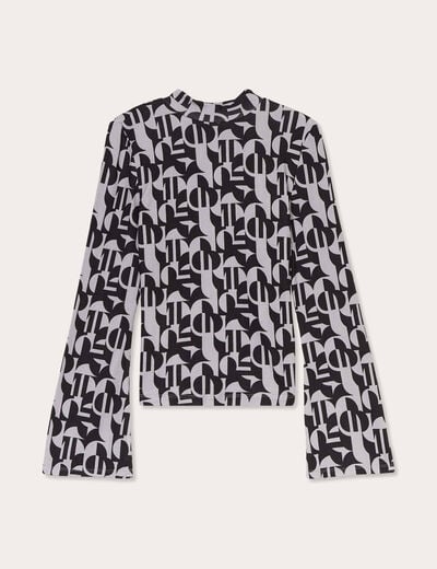 T-shirt manches pagodes gris femme
