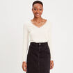 T-shirt manches longues ecru femme