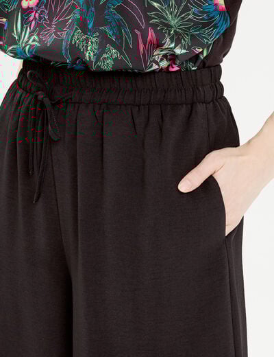 Pantalon large fluide noir femme