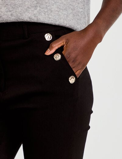 Pantalon taille haute noir femme