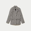Blazer oversize en tweed manches longues noir femme