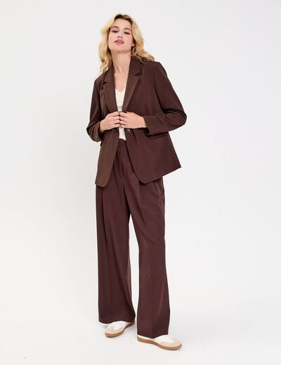 Veste esprit blazer marron fonc&eacute; femme