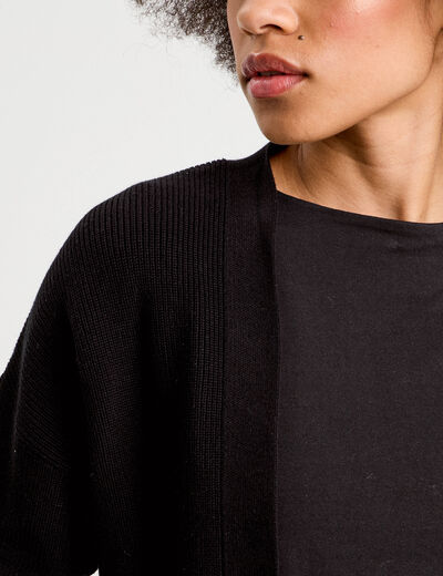 Gilet manches longues noir femme