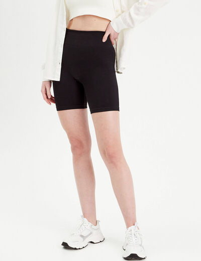 Short cycliste sans couture noir femme