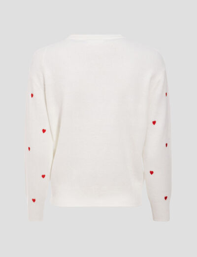 Pull manches longues rouge femme