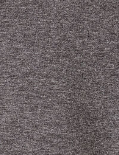 Sweat boutonné col teddy gris foncé femme