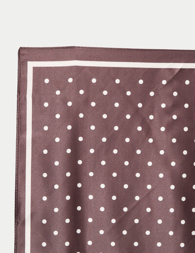 Foulard aspect satin&eacute; soyeux marron fonc&eacute; femme