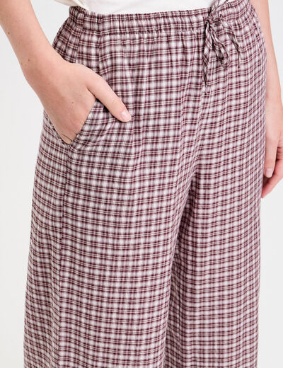 Pantalon large taille standard blanc femme