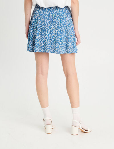 Jupe-short patineuse bleu clair femme
