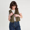 Veste suédine nouée vert kaki femme