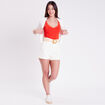 Gilet court ouvert blanc femme