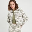 Veste courte boutonnée en jean blanc femme
