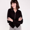 Chemise courte bas resserr&eacute; noir femme