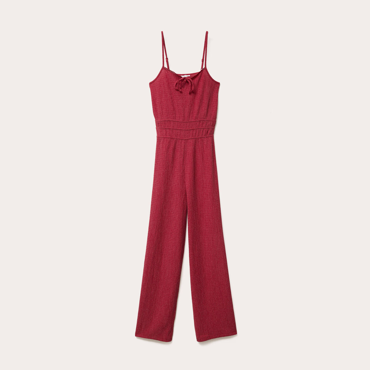 Combinaison large longue stretch rouge fonc&eacute; femme