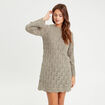 Robe tricot &eacute;vas&eacute;e ajour&eacute;e vert kaki femme
