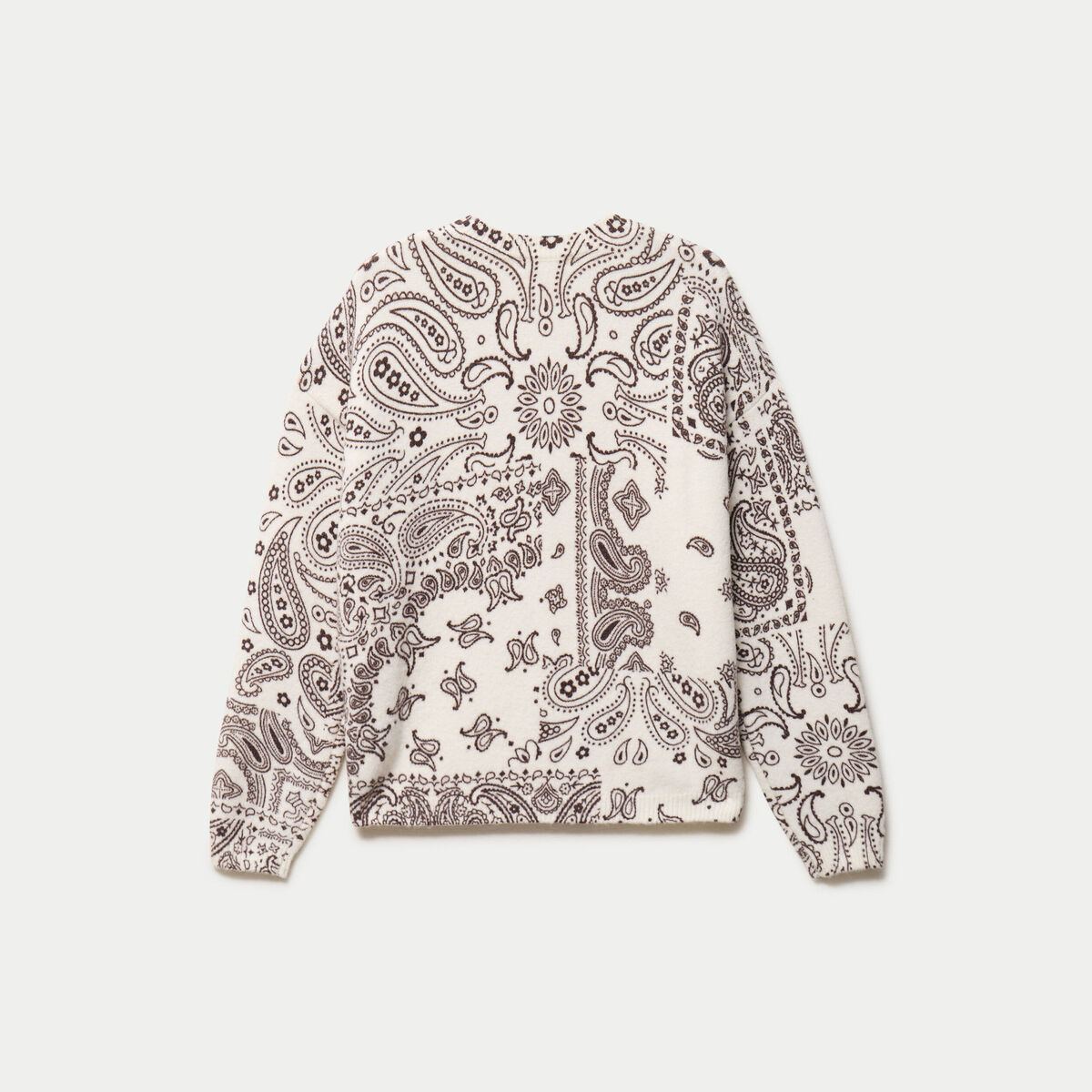 Pull col rond manches longues ecru femme