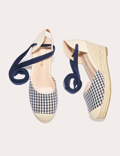 Espadrilles compensées bleu electrique femme